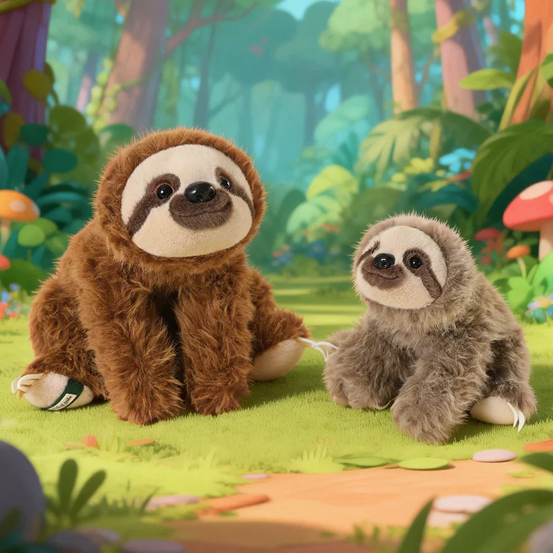 Simulation Lifelike Lying Sloth Plush Toy Soft Stuffed Animal Cute Fluffly Sloth Doll Lie Prone Funny Doll for Girl Gifts Decor