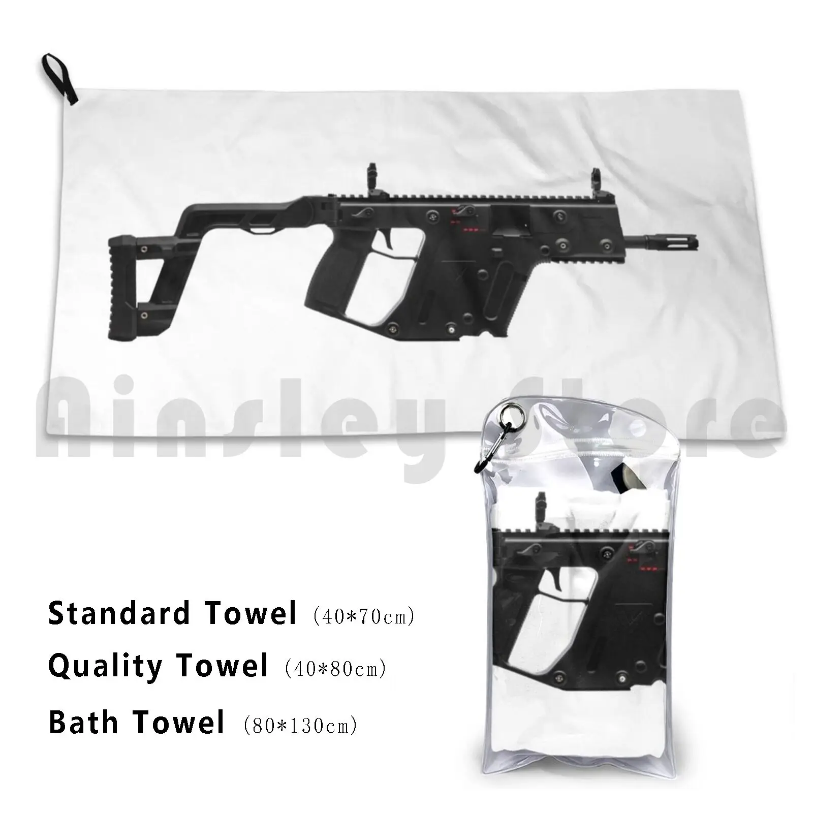 Kriss-pistola de submáquina Vector, Toalla de baño personalizada, Vector Kriss, submáquina, Rifle, arma de fuego, Kriss