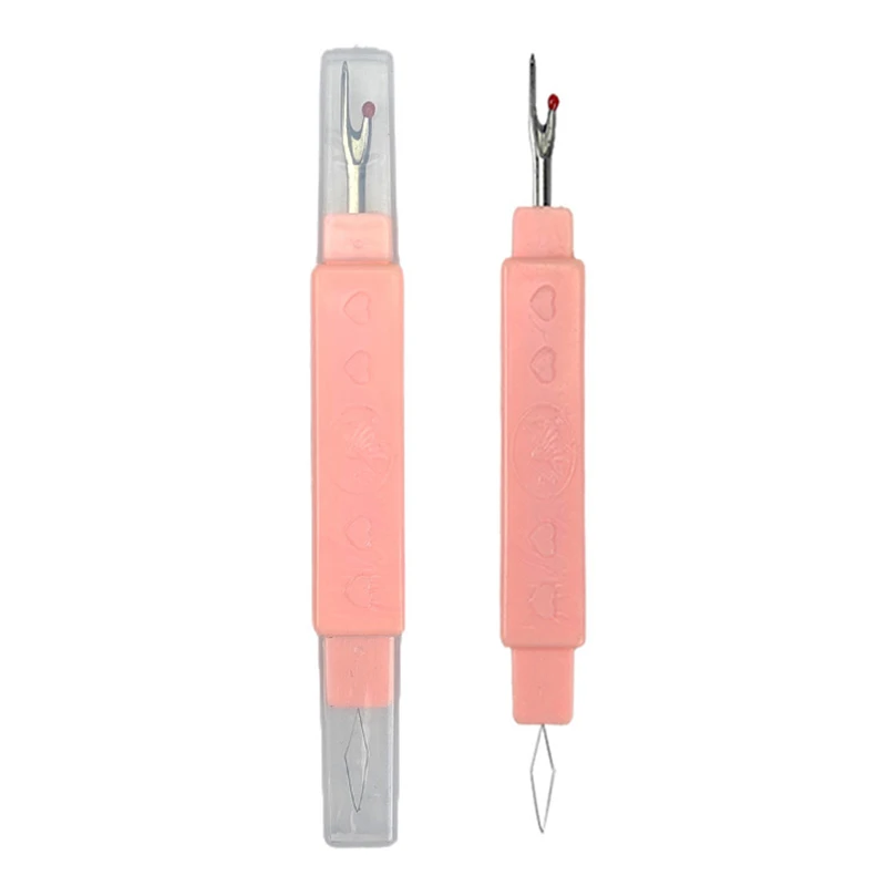 2 In 1 Sewing Needle Threader Seam Ripper Dual Purpose Sewing Tool Portable Home Thread Cutter Double Head With Protective Cover