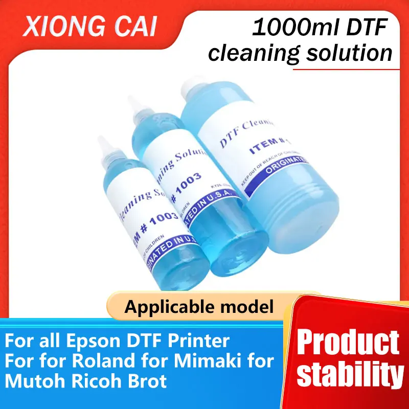250/500/1000ml Strong Cleaning DTF cleaning Solution for Epson DX4 DX5 DX7 L1800 L805 L800 1390 I3200 DTF ink cleaning Liquid