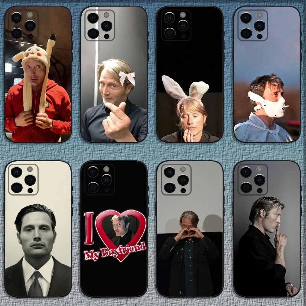 M-Mads actor M-Mikkelsen Phone Case For iPhone 16,15,14,13,12,11,Pro,X,XS,Max,XR,Plus,Mini Soft Black Cover