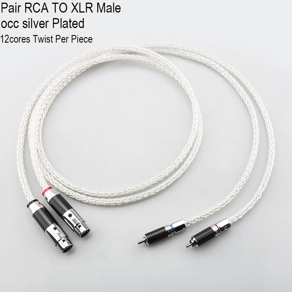 

Пара аудиокабелей 6AG в оплетке, 7N OCC, аудиофильские, XLR, RCA-кабель для подключения XLR (мужской-женский), HIFI