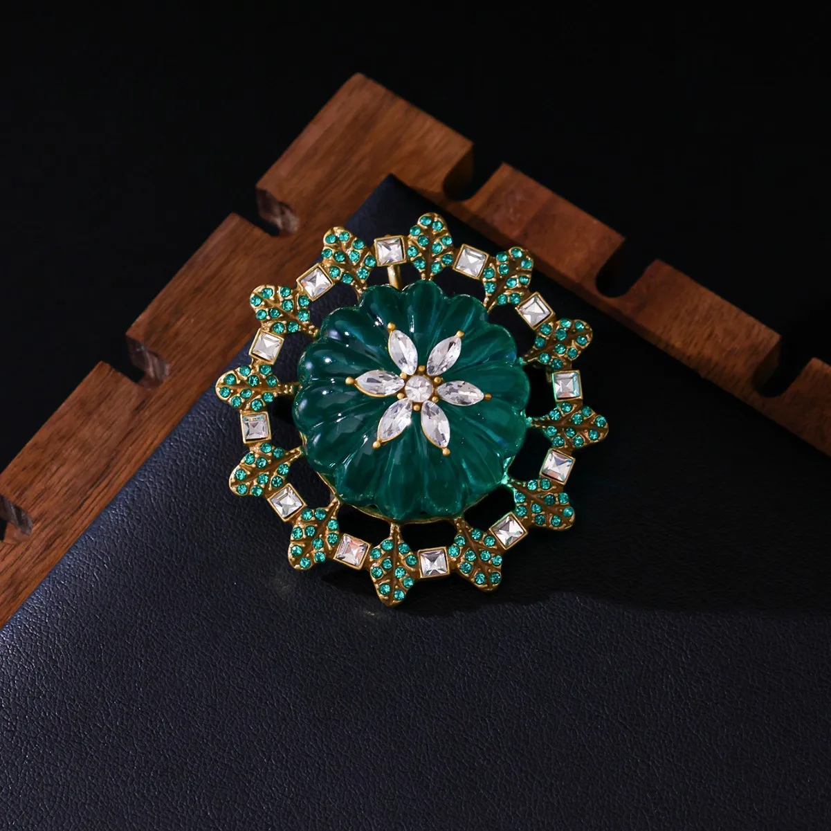 

Vintage Pumpkin Brooch,Resin & Crystal Design, Niche Autumn Themed Corsage