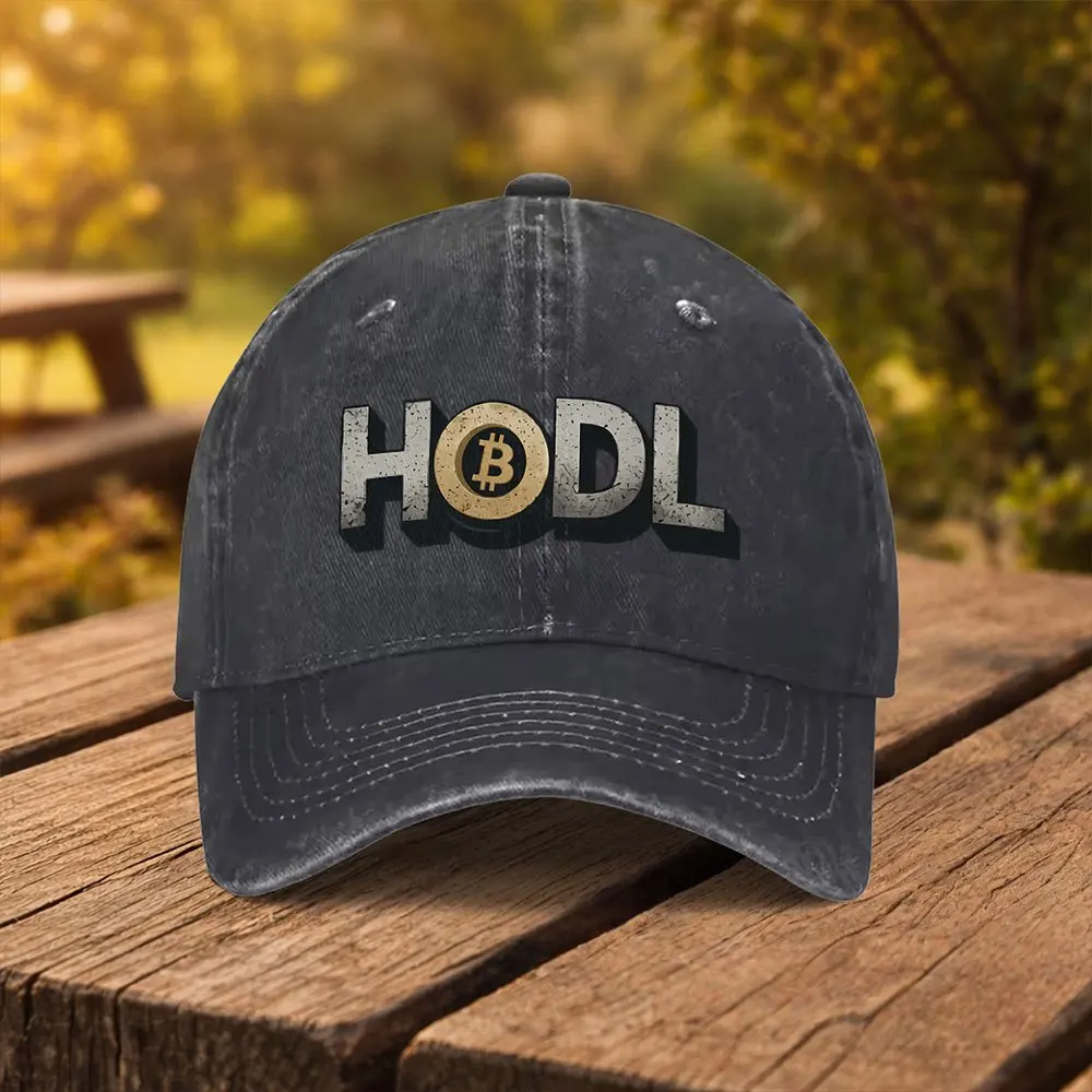 Bitcoin HODL Printed Baseball Cap, Unisex Fashion Duckbill Cap, Suitable for Outdoor Sports, Fitness, Travel, and Outings, Multi
