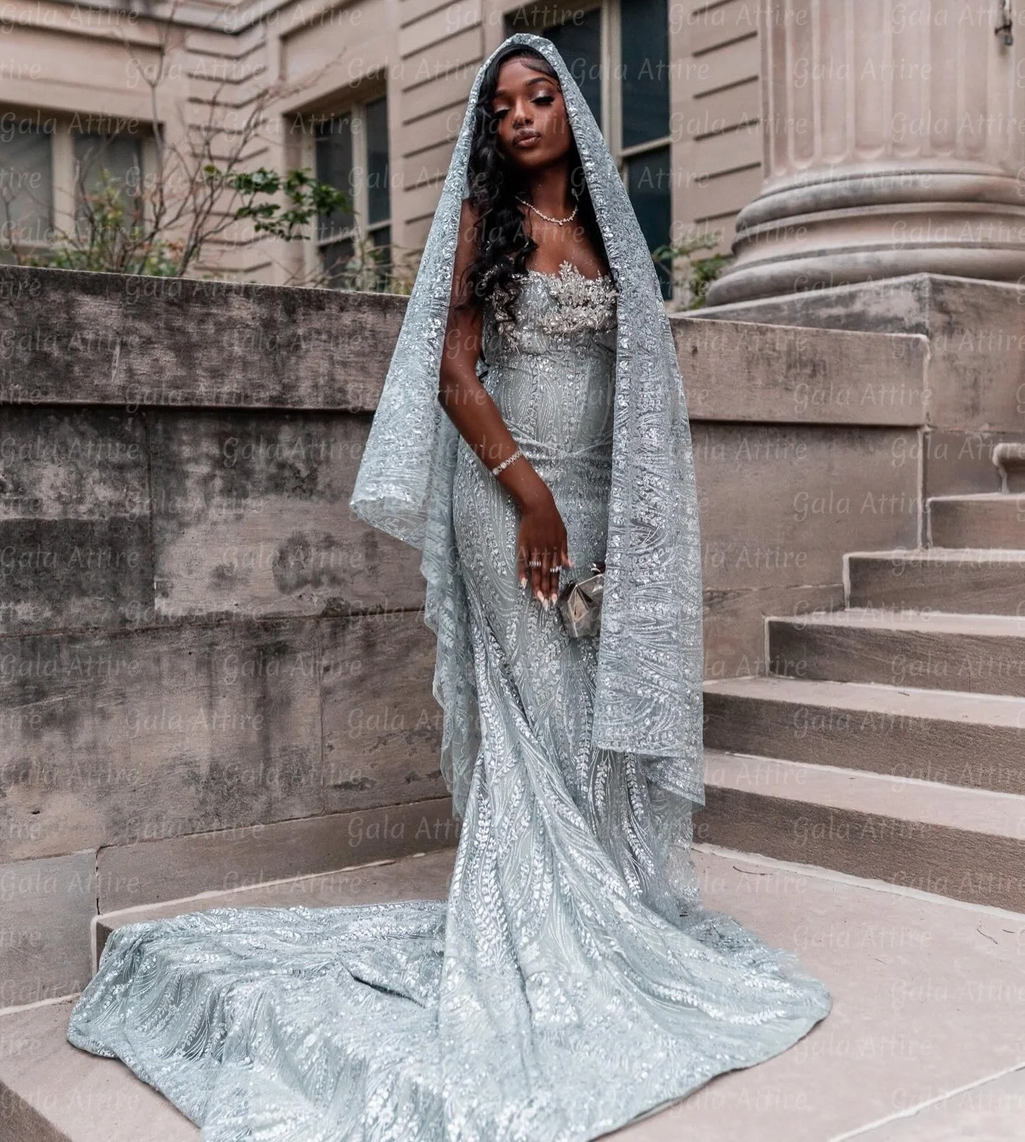 

Gala Attire Silver Sequin Crystal Diamond Prom Dress For Black Girl Birthday Party Dress Tassel Mermiad Formal Dress Customized