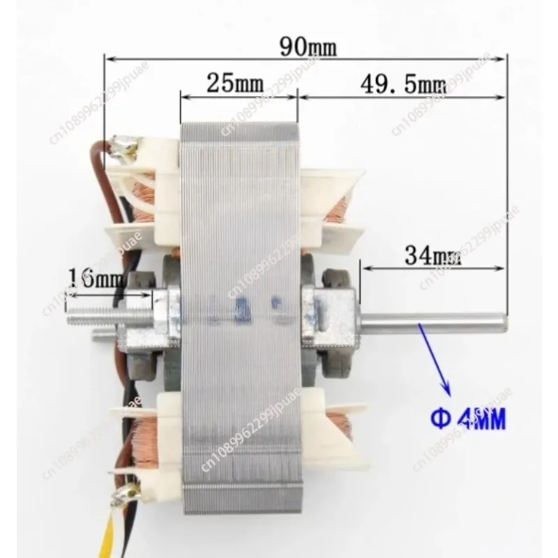 220V Three Speed Shaded Pole Blower Motor YJF6825 Pure Copper Wire Core Kitchen Range Hood Exhaust Fan Replacement Parts
