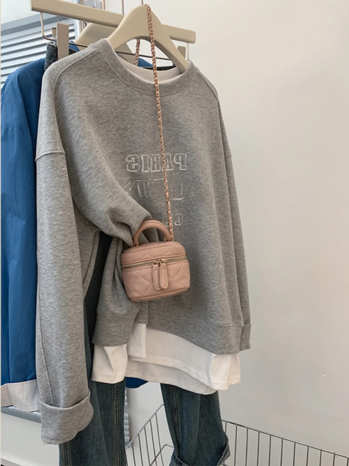 

Американский ретро-свитшот с буквенным принтом и круглым вырезом, женский, весенне-осенний, в корейском стиле, свободный повседневный топ