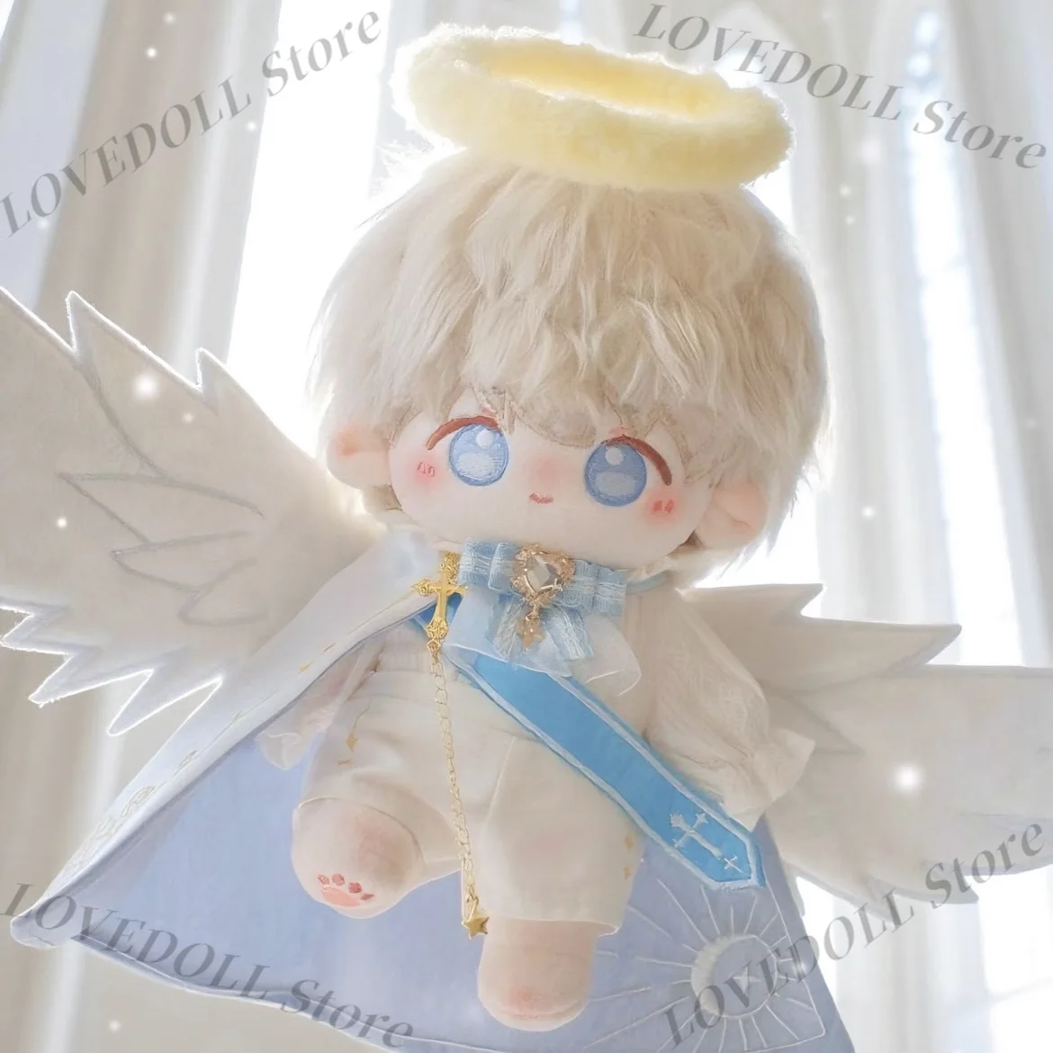 

Japanese Alice Princess Clothing Cute White Angel Wing Outfit Costume For 20cm Doll Accessories Doll's Clothes Gift New