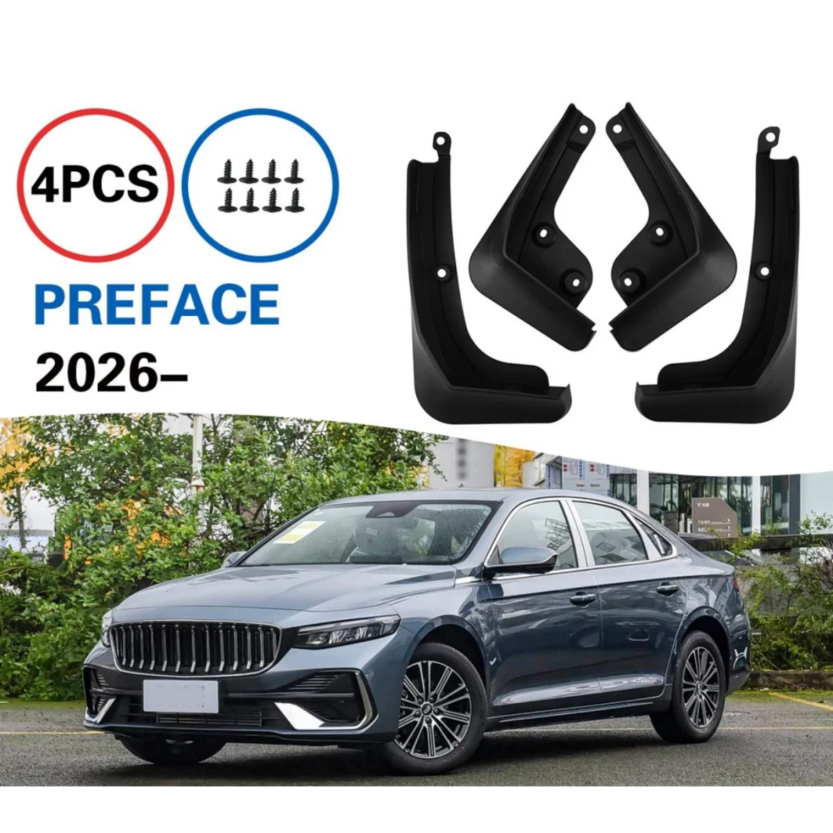 Easy Install Car Fender for Geely Preface 2024 2025 2026 Car Styling PP Car Mud Flaps Splash Guard Mudguards MudFlaps