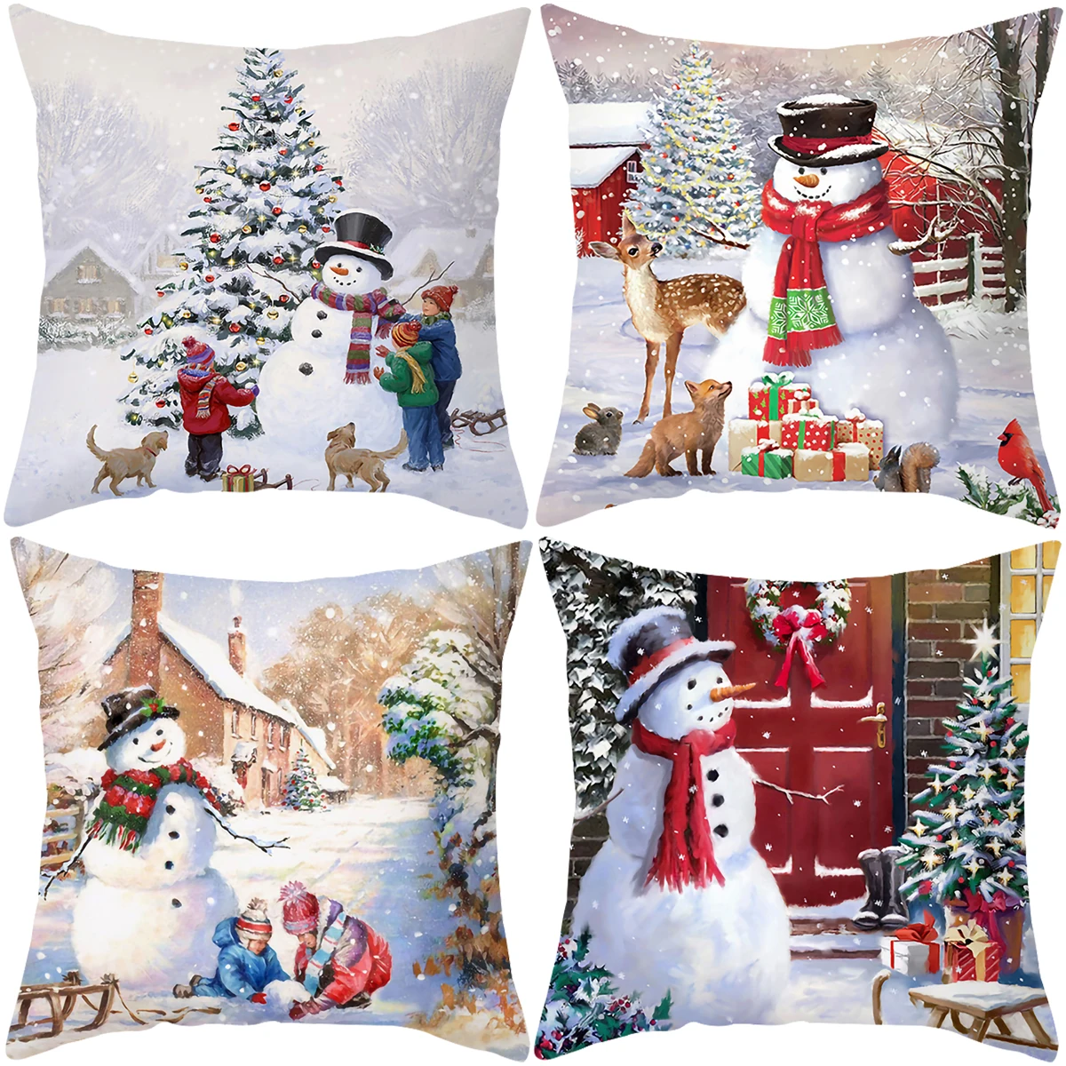 Christmas Cushion Cover Merry Christmas Decorations For Home 2024 Xmas Natal Navidad Noel Cristmas Ornaments New Year Gifts 2024