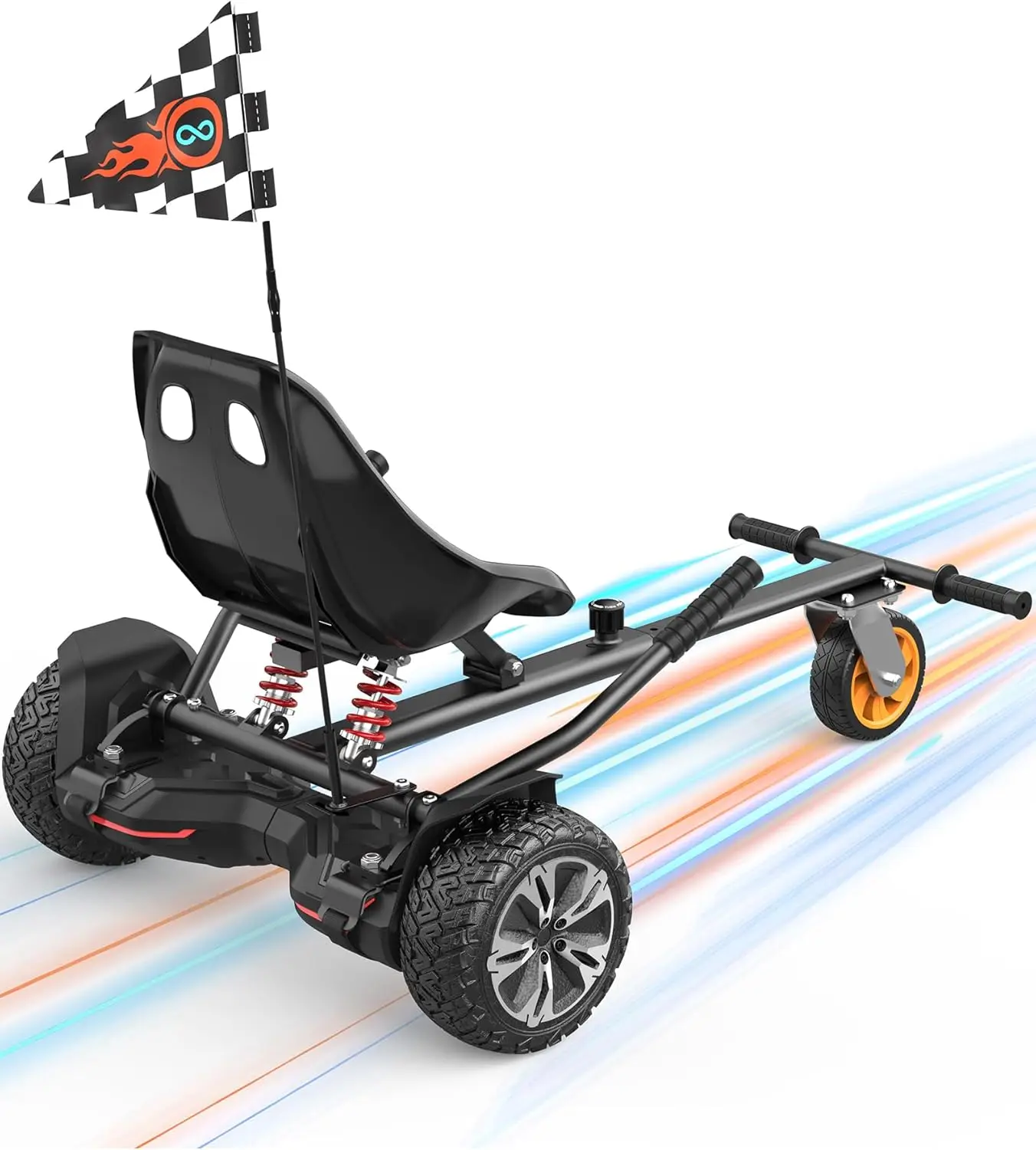 

Self-Balancing Scooter Go-Kart Attachment, Adjustable Frame for 6.5-10 Inch Models, Fun Ride for All Ages