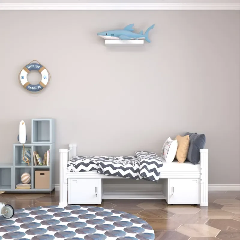 Factory-designed hot-selling single bed steel frame bed with 2 lockers, suitable for adult apartment bedrooms