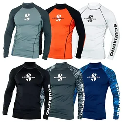 Mens Summer Rash Guard Surfing Suit Uv Sun Protection Long Sleeve Diving Suits Basic Skins Swimming Tight Shirt Sport Clothes