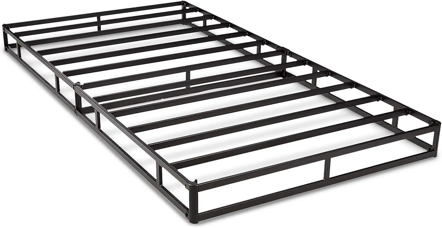 Smart Box Spring Bed Base, 5 Inch Mattress Foundation, Tool-Free Easy Assembly, Full, White