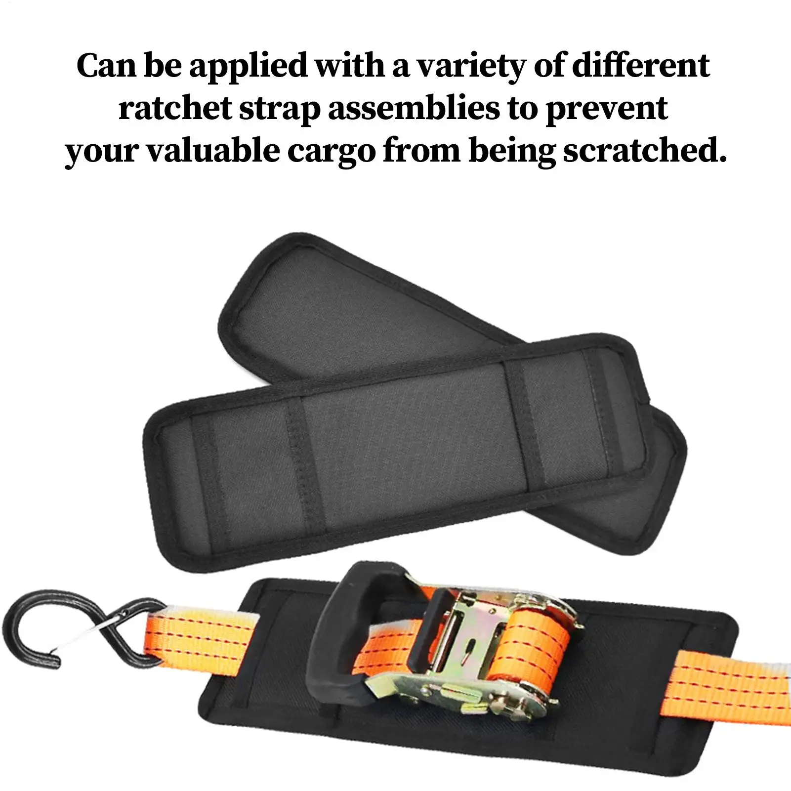 Ratchet Strap Protector 2 Pieces Boat Trailer Strap Protector Polyester Adjustable Pad for Car Boat Trailer Deck Marine
