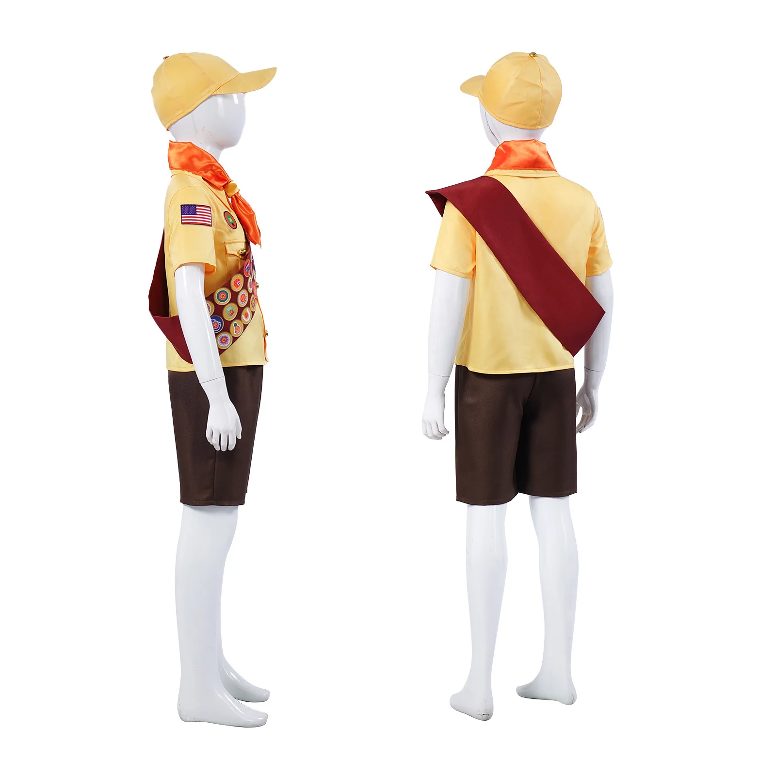 2025 Halloween Up Movie Russell Cosplay Costume Kids' Little Explorer Outfit for Anime Film Character Performances