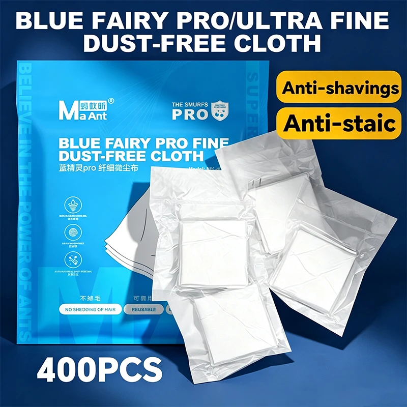 MaAnt MK-400P MK-400U Dust-Free Cloth 400PCS No Shedding Reusable for Phone PCB Semiconductor Cleaning Tools