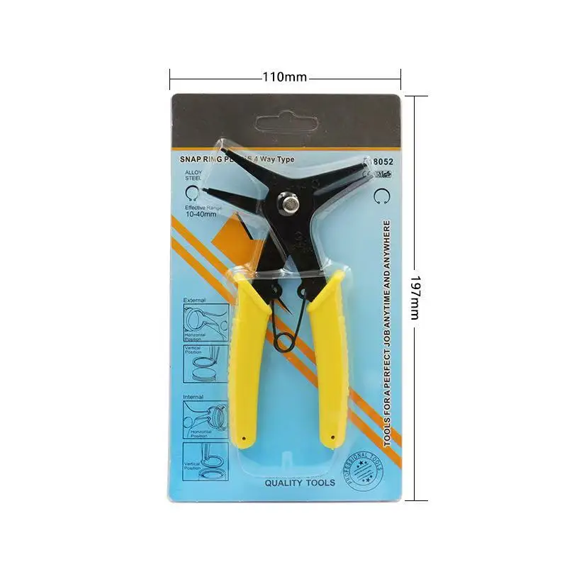 Double-Purpose Inside Outside 2 in 1 Circlip Pliers Inside Outside Card Spring Disassembling Retainer Ring Repair Tool