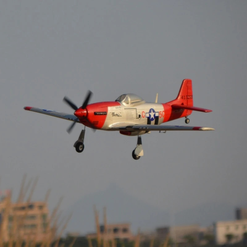 Classic Wwii Us P51 V3 Red Tail Mustang Combat Plane Looks Like A Real Model Airplane Boy Toy Super Power 4s Version