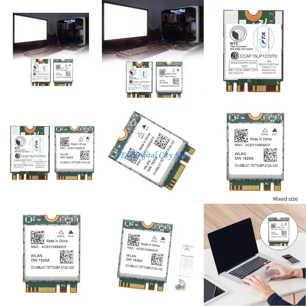 

U75B DW1820A PCI-E Card 2.4 1200M WLAN WIFI Card BCM94350ZAE 802.11AC