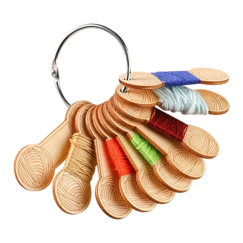 Wooden Yarn Bobbins And Bobbin Winder Set Spool Thread Bobbin Embroidery Floss DIY Thread Organizer Holder Sewing Tools 10pcs