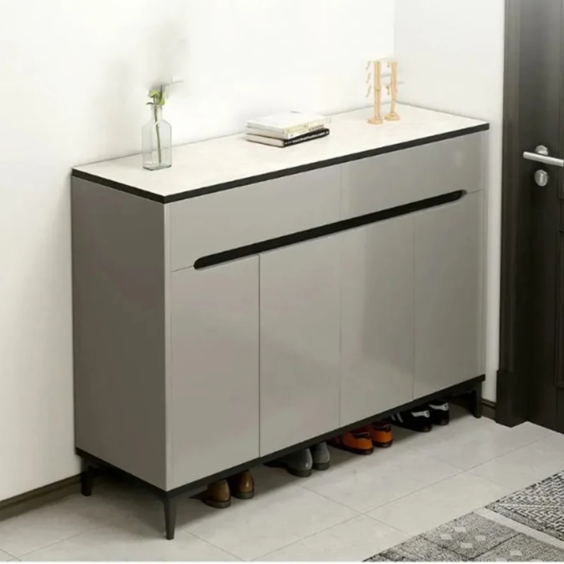 خزائن الأحذية الخشبية العالمية عمودي بسيط مزدوج الباب خزائن الأحذية الرخيصة تخزين الحد الأدنى ديكورات غرفة Archivadores