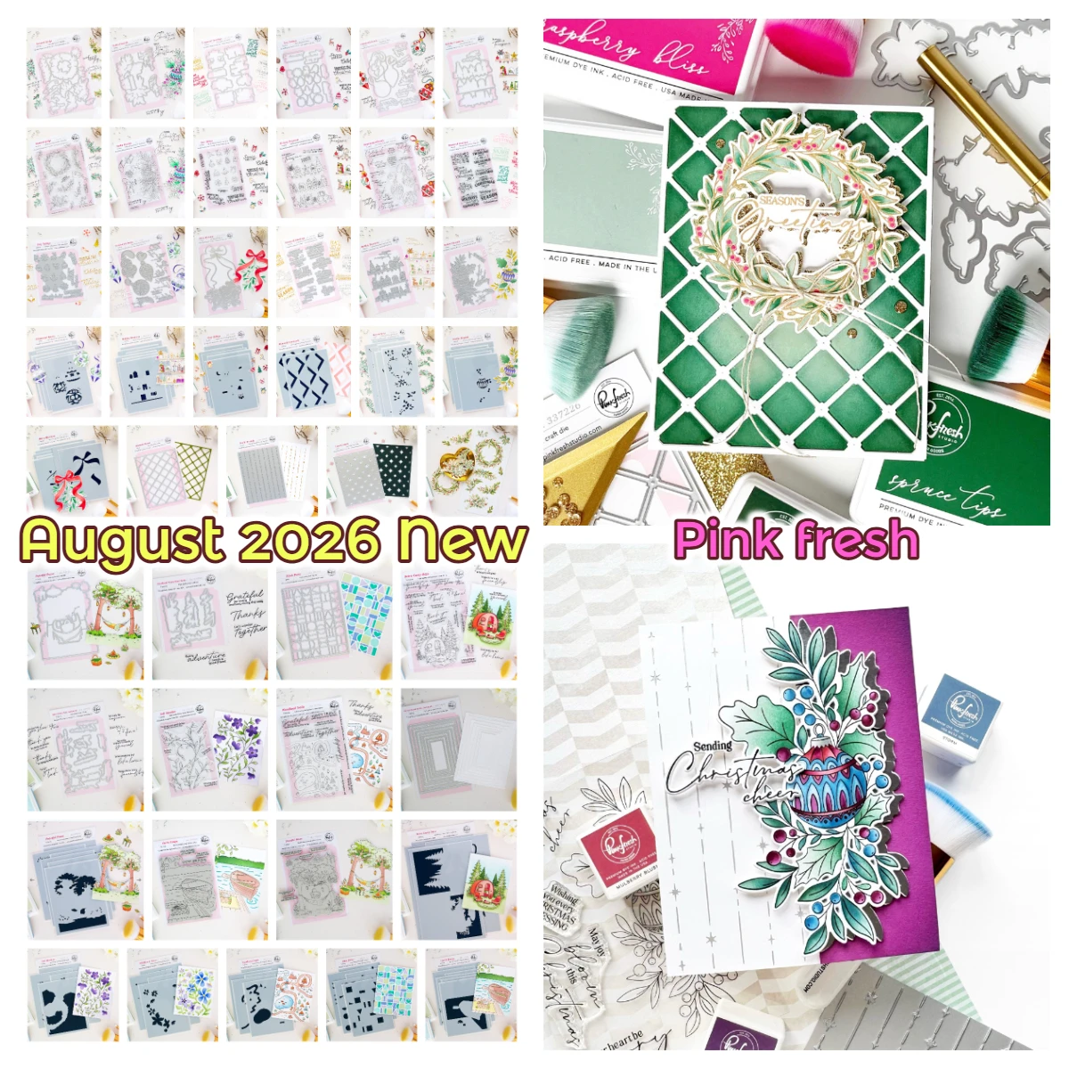 Rosa Frischer Fröhlicher Mistelzweig Metall-Stanzformen Stempel Heißfolien-Schablone für DIY Scrapbooking Karten Handgemachtes Geschenk August 2026 Neu