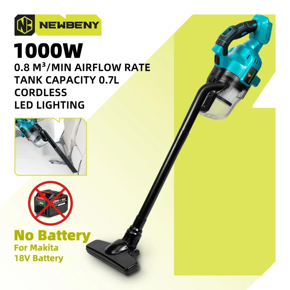 

NEWBENY Cordless Electric Vacuum Cleaner 1000W Powerful Rechargeable Household Indoor Cleaning Tools For Makita 18V Battery