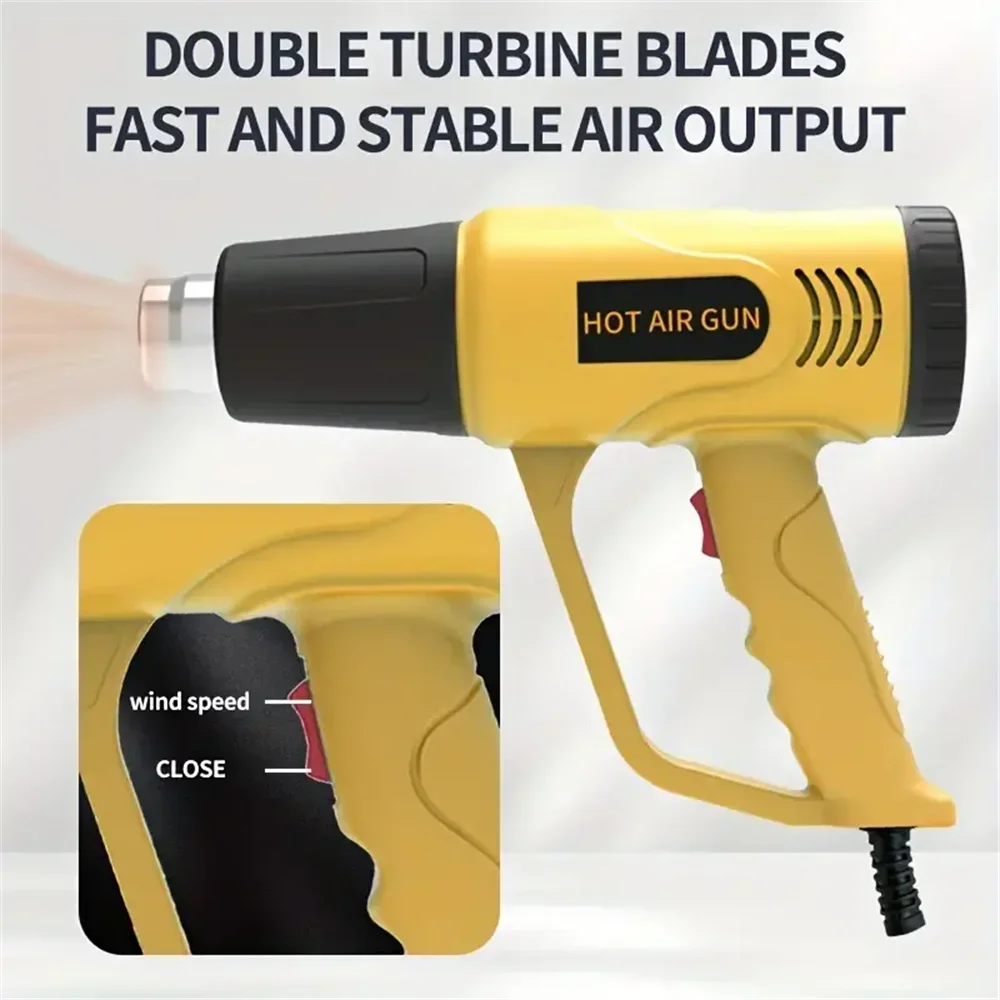 Heat Gun 1600W Handheld Industrial Grade Hot Air Gun Two Temperature Setting For Home Decor Projects & Crafting