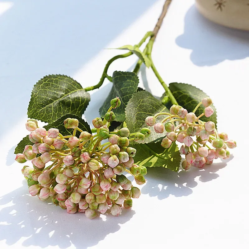 Hydrangea berry fruit branch plastic artificial flowers arrangement plant accessories garden room decor flores artificiales