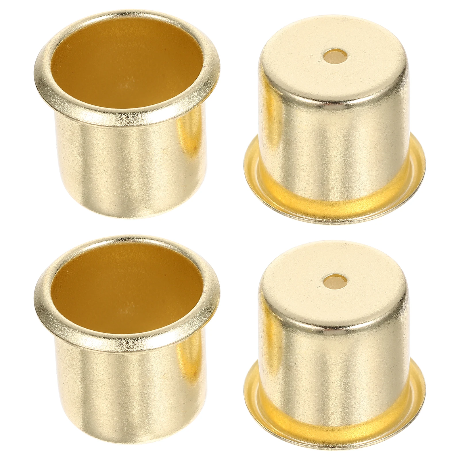 

4pcs Metal Cup Tealight Holder Iron Pillar Reusable Candleholders DIY Candlestick Making Decorative for Valentine's