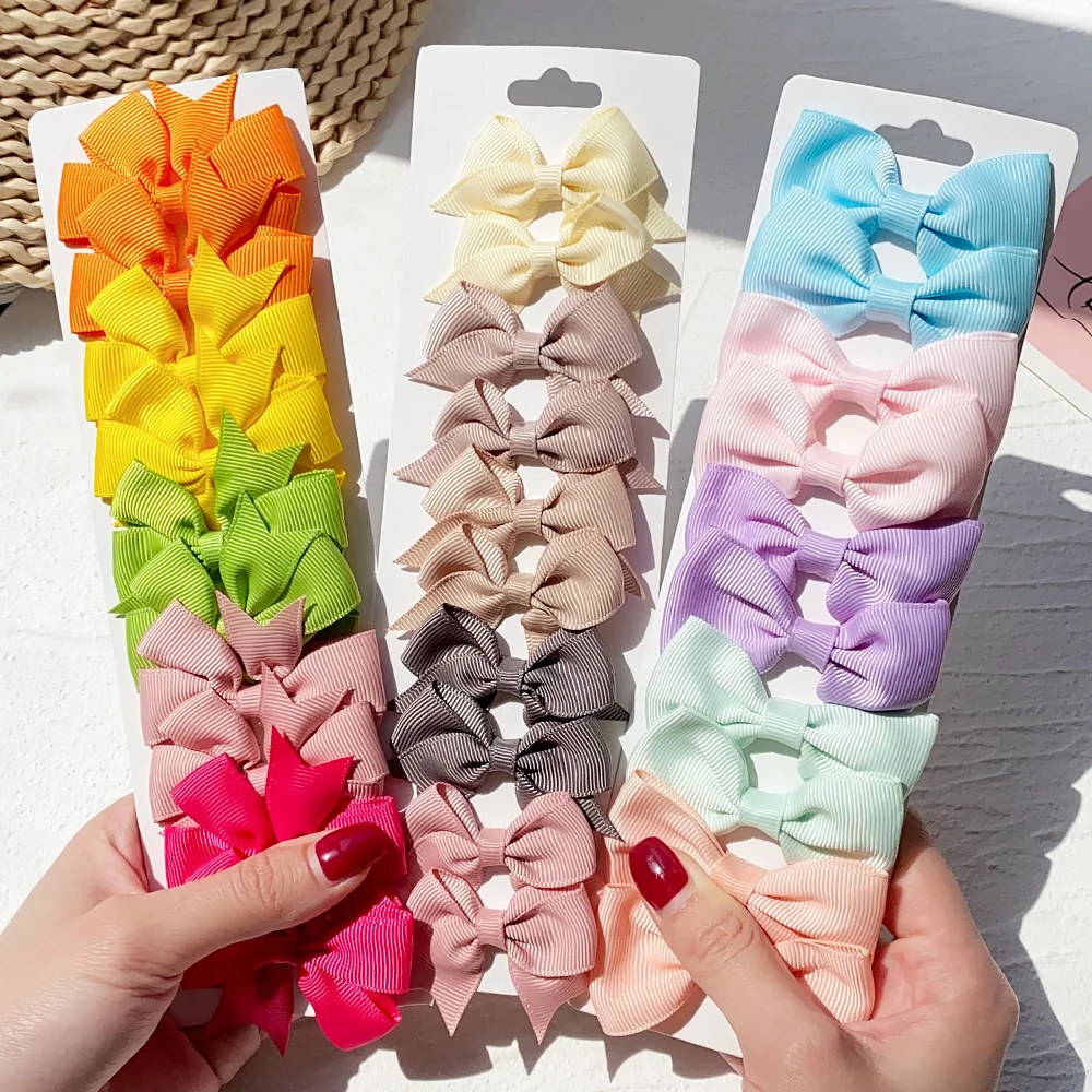 

10/20Pcs Cute Grosgrain Ribbon Bowknot Hair Clips for Girls Colorful Bows Clip Hairpin Barrettes Headwear Kids Hair Accessories