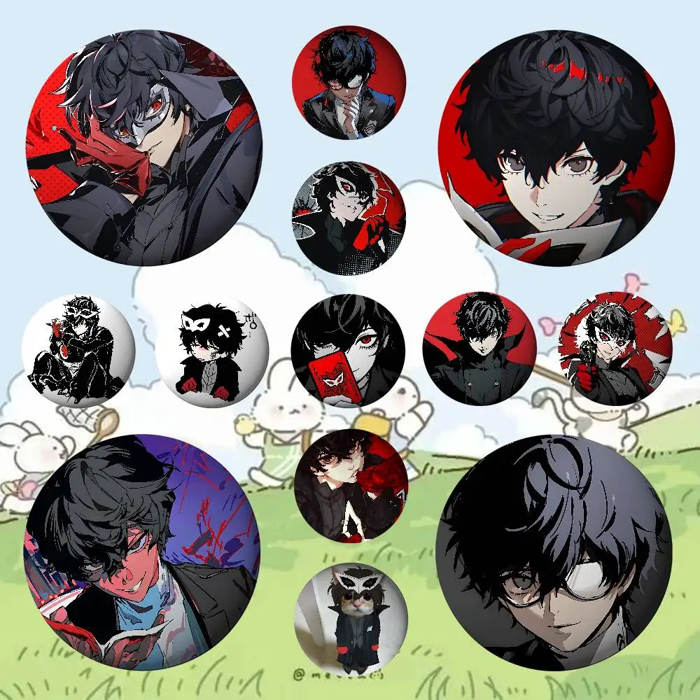 A-Akira K-Kurusus Ren Amamiyas Badges Tinplate Soft Button Pin Brooch Metal Badge Custom Jewelry Accessories Hat Bag Lapel