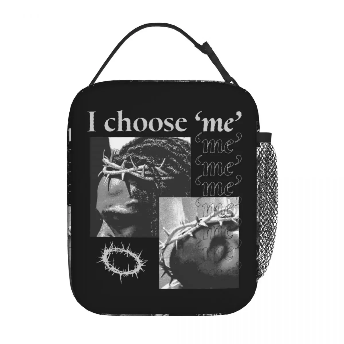 I Choose Me Kendrick Lamar Crown Thermal Insulated Lunch Bag for School Portable Food Bag Container Cooler Thermal Lunch Boxes