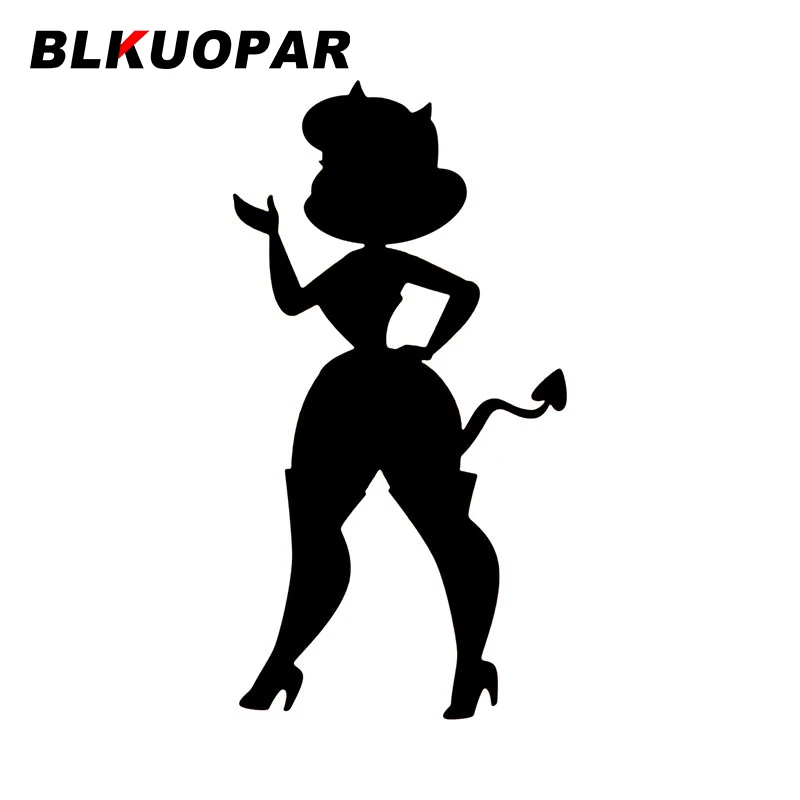 

BLKUOPAR Woman In Sexy Devil Costume Halloween Car Sticker Personality Waterproof Car Decoration Fashionable Die Cut Decals