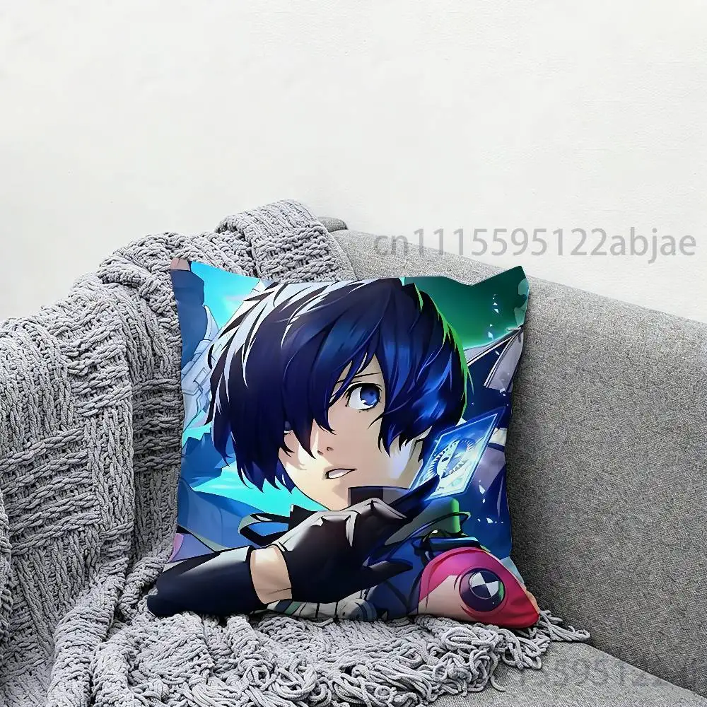 M-Makoto Y-Yuki Persona 3 Throw Pillow Case 50x50cm DIY Square Pillowcase Square Office Cushion Cover 5