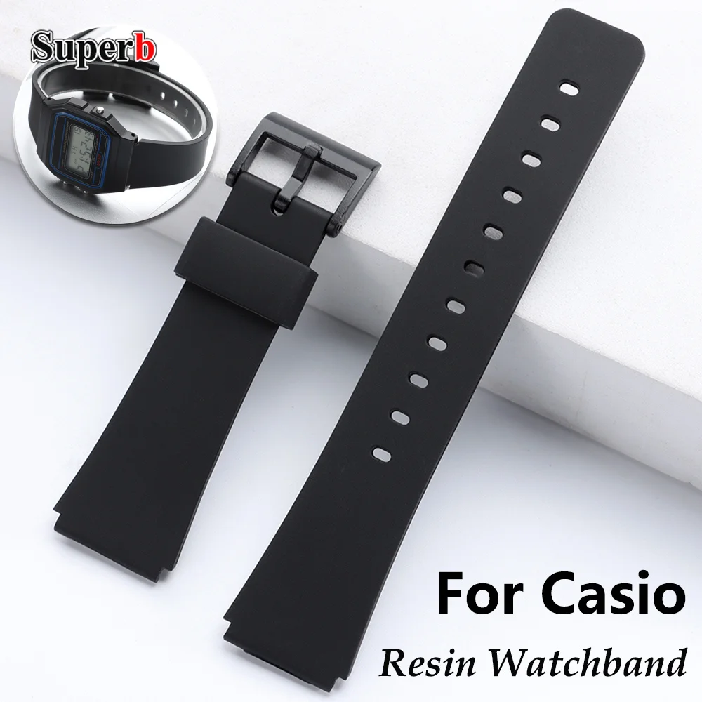 

12mm 14mm Rubber Resin Black Universal Watch Bnad 16mm 18mm 20mm for Casio Electronic Watch Classic Style Men Women Watch Strap
