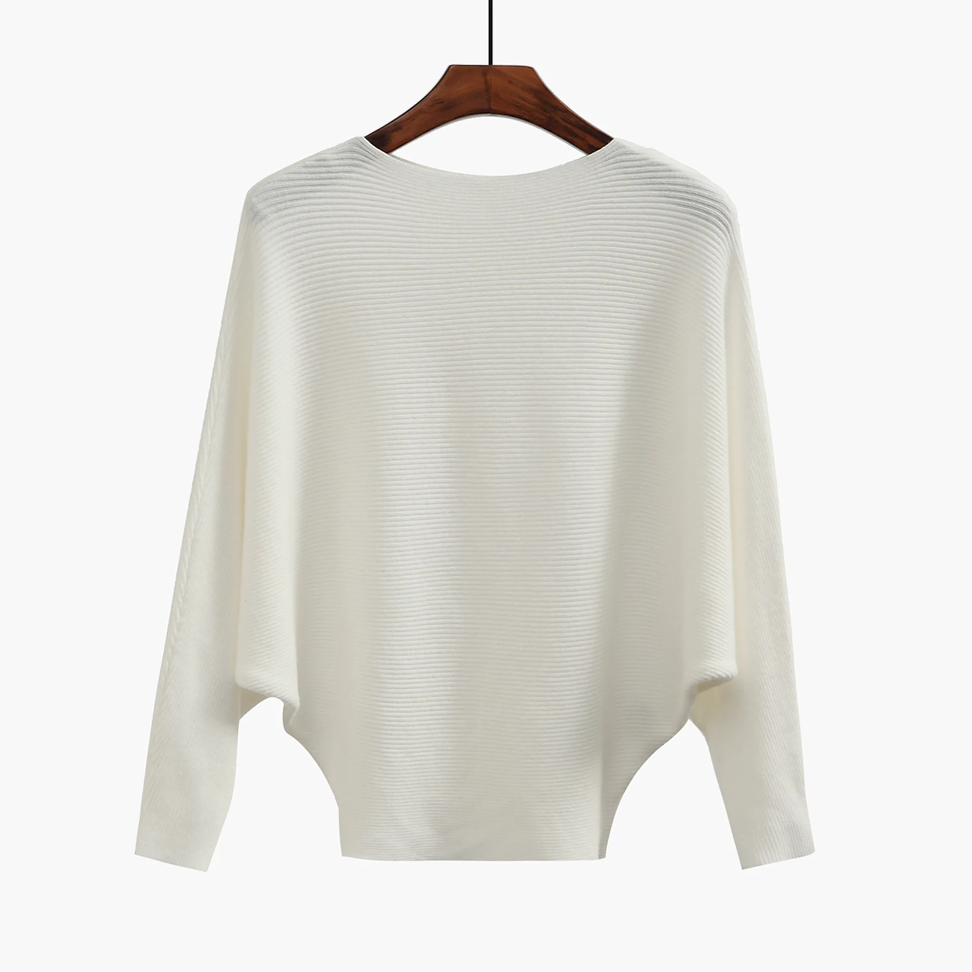 Sudadera con capucha para mujer, suéter de murciélago de un cuello, hilo elástico alto, Jersey holgado, Top elástico alto, 2022 kg, otoño e invierno, 180