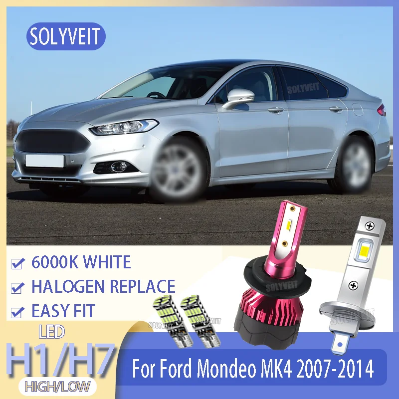 

Новые улучшенные светодиодные лампы H1 (дальний свет) и H7/477/499 (ближний свет) для замены галогенных ламп Ford Mondeo MK4 2007-2014 годов выпуска