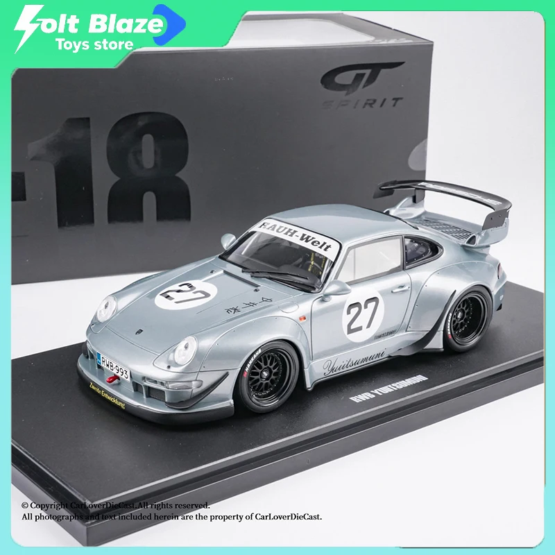 

Коллекционная модель автомобиля GT Spirit 1/18 RWB YUIITSUMUNI, серебристый цвет, 2024 GT522, из смолы, лимитированная серия, подарок для мальчика