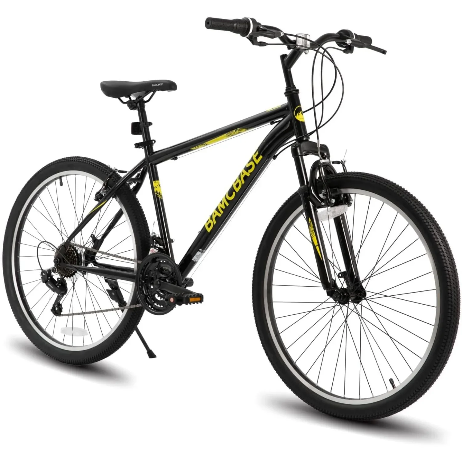 26 Inch Mountain Bike, Mens Womens MTB w/ 21 Speeds, High-Tensile Steel Frame, V Brake, Hardtail Bicycle for Adults