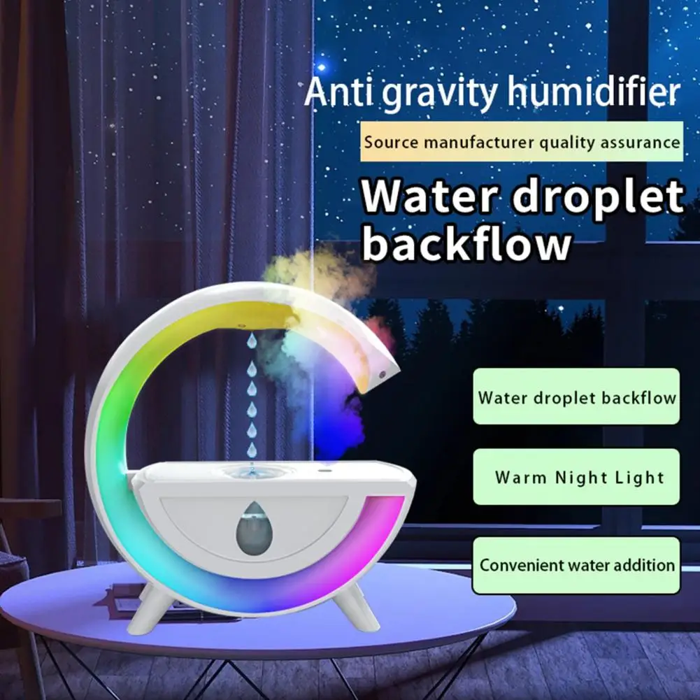 

Water Droplet Sprayer Anti-Gravity Air Humidifier RGB Night Light Creative Aromatherapy Machine Home Office Mist Maker Diffuser