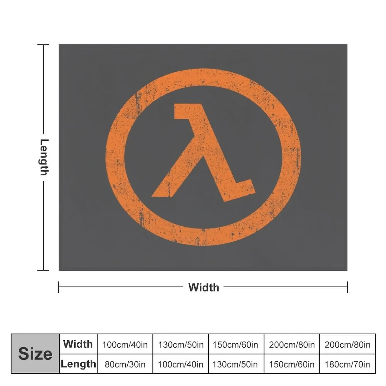 Half Life Lambda Symbol Throw Blanket Thermals For Travel for sofa Beach Blankets