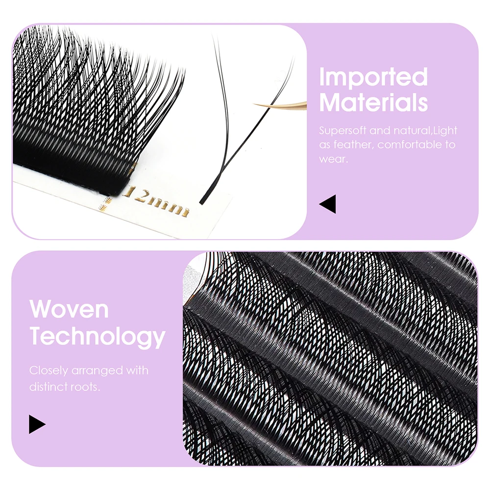 Wholesale MASSCAKU C D Curl Korea PBT Fiber YY Shaped Eyelashes 3D Effect Hand-woven Triple Split Tips Y Design Lashes in Stock