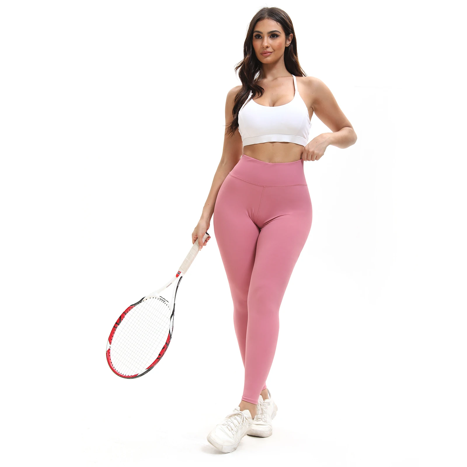 Mallas de entrenamiento para Fitness con lazo para mujer, pantalones ajustados de cintura alta para ciclismo y Yoga, pantalones deportivos transpirables de secado rápido, pantalones para gimnasio y correr