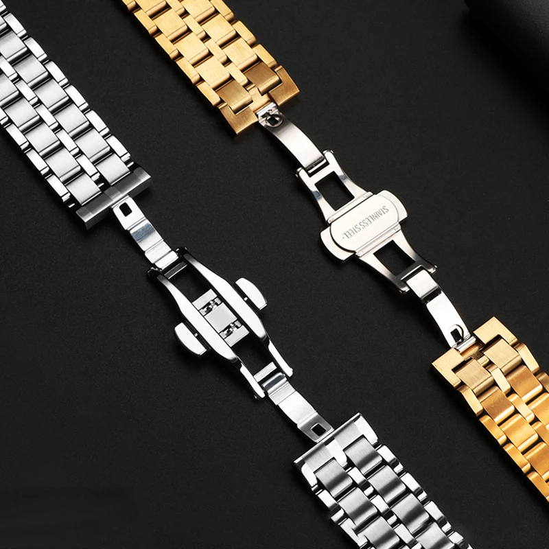 Bracelet For Versace V-RACE DUAL Series Butterfly Buckle Watch Band 24mm For Men Belt High Quality Stainless Steel watchband