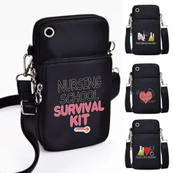 Shoulder Bags Unisex Waterproo Phone Bags  Universal for Samsung/xiaomi/iphone Shoulder Bags Nurse Printing CrossBody Bag