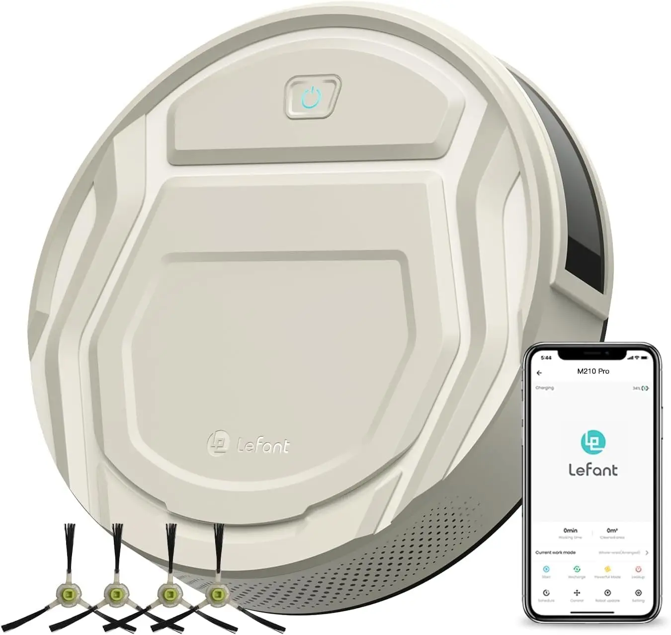 Lefant Robot Vacuum M210 Pro, 2200Pa Suction,120 Mins Runtime, Self-Charging APP/Voice/WiFi/Alexa Control, Ideal for Hair,Carpet