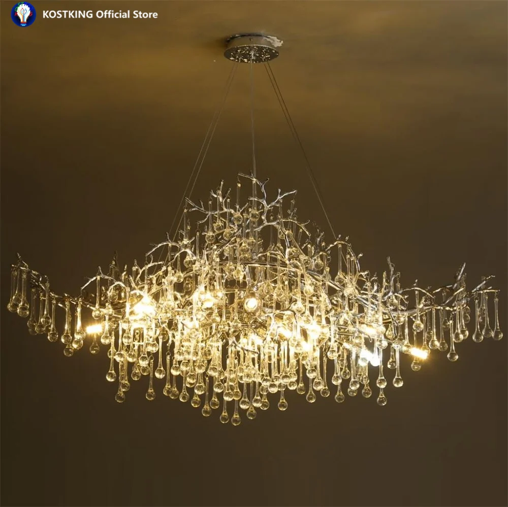 New crystal chandelier for the living room hotel lobby lighting designer branch chandelier Luxury decoration project lights