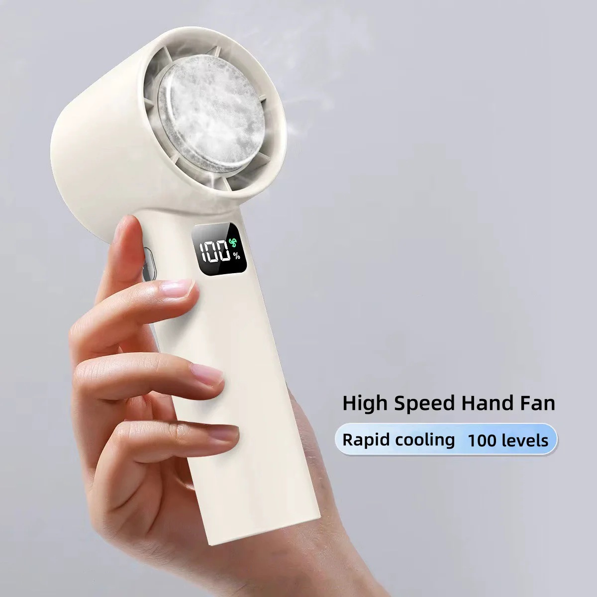 Multi-Function ความเร็วสูงพัดลมมือ 100 เกียร์ลมปรับ 3000mAh แบตเตอรี่ USB ชาร์จกลางแจ้งแบบพกพา ICE Cooling MINI พัดลม